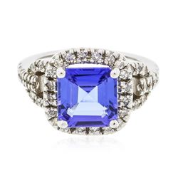 14KT White Gold 3.91 ctw Tanzanite and Diamond Ring