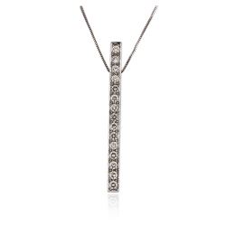 14KT White Gold 0.58 ctw Diamond Pendant With Chain