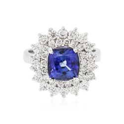 14KT White Gold 3.23 ctw Sapphire and Diamond Ring