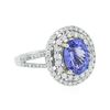 Image 2 : 14KT White Gold 1.85 ctw Tanzanite and Diamond Ring