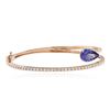 Image 1 : 14KT Rose Gold 3.18 ctw Tanzanite and Diamond Bangle Bracelet