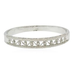 18KT White Gold 1.43 ctw Diamond Bangle Bracelet