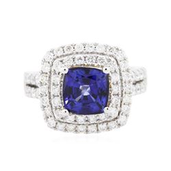 14KT White Gold 2.81 ctw Sapphire and Diamond Ring