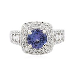 14KT White Gold 1.53 ctw Tanzanite and Diamond Ring