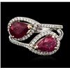 Image 1 : 14KT White Gold 3.24 ctw Ruby and Diamond Ring