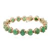 Image 1 : 14KT Rose Gold 20.90 ctw Emerald and Diamond Bracelet
