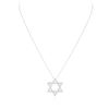 Image 2 : 14KT White Gold 0.79 ctw Diamond Star David Pendant With Chain