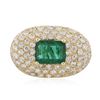 Image 1 : 14KT Yellow Gold 3.08 ctw Emerald and Diamond Ring