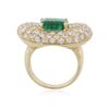 Image 3 : 14KT Yellow Gold 3.08 ctw Emerald and Diamond Ring
