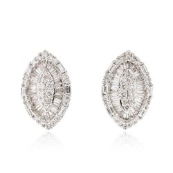 18KT White Gold 1.79 ctw Diamond Earrings