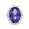 Image 1 : 14KT White Gold GIA Certified 23.77 ctw Tanzanite and Diamond Ring