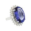 Image 2 : 14KT White Gold GIA Certified 23.77 ctw Tanzanite and Diamond Ring