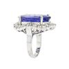 Image 3 : 14KT White Gold GIA Certified 23.77 ctw Tanzanite and Diamond Ring