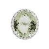 Image 1 : 14KT White Gold 30.80 ctw Green Quartz and Diamond Ring
