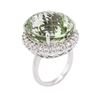 Image 3 : 14KT White Gold 30.80 ctw Green Quartz and Diamond Ring