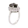 Image 3 : 14KT White Gold 3.23 ctw Green Tourmaline and Diamond Ring