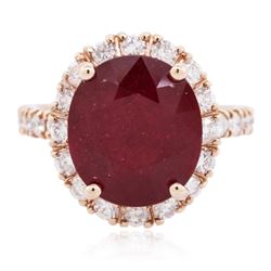 14KT Rose Gold 8.69 ctw Ruby and Diamond Ring