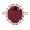 Image 1 : 14KT Rose Gold 8.69 ctw Ruby and Diamond Ring