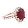 Image 2 : 14KT Rose Gold 8.69 ctw Ruby and Diamond Ring