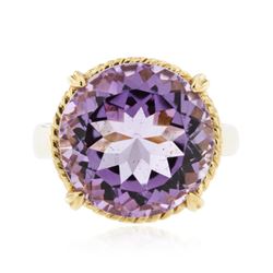 10KT Yellow Gold 9.80 ctw Amethyst Ring