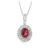 Image 2 : 14KT White Gold 1.66 ctw Tourmaline and Diamond Pendant