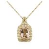 Image 2 : 14KT Two-Tone Gold 2.02 ctw Morganite and Diamond Pendant With Chain