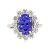 Image 1 : 14KT White Gold 4.25 ctw Tanzanite and Diamond Ring