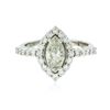 Image 1 : 14KT White Gold 1.83 ctw Marquise Cut Diamond Ring