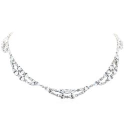 18KT White Gold 38.75 ctw Aquamarine and Diamond Necklace