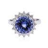 Image 1 : 14KT White Gold 4.23 ctw Tanzanite and Diamond Ring