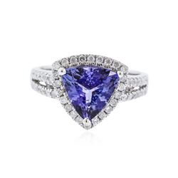 14KT White Gold 2.21 ctw Tanzanite and Diamond Ring