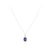 Image 1 : 14KT White Gold 4.49 ctw Tanzanite and Diamond Pendant With Chain