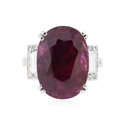 18KT White Gold 12.59 ctw Ruby and Diamond Ring