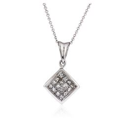 14KT White Gold 0.50 ctw Diamond Pendant With Chain