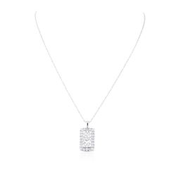 14KT White Gold 1.05 ctw Diamond Pendant With Chain