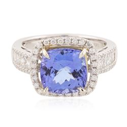 14KT Two-Tone Gold 4.25 ctw Tanzanite and Diamond Ring