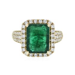 14KT Two-Tone Gold 3.76 ctw Emerald and Diamond Ring