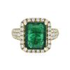 Image 1 : 14KT Two-Tone Gold 3.76 ctw Emerald and Diamond Ring