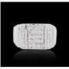 Image 1 : 14KT White Gold 0.88 ctw Diamond Ring