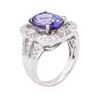 Image 3 : 14KT White Gold 5.85 ctw Tanzanite and Diamond Ring