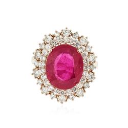 14KT Rose Gold 6.64 ctw Ruby and Diamond Ring