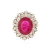Image 1 : 14KT Rose Gold 6.64 ctw Ruby and Diamond Ring