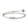 Image 2 : 14KT White Gold 3.21 ctw Tanzanite and Diamond Bangle Bracelet