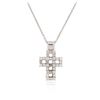 Image 2 : 14KT White Gold 1.33 ctw Diamond Cross Pendant With Chain