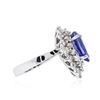 Image 3 : 14KT White Gold 3.65 ctw Tanzanite and Diamond Ring