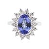 Image 1 : 14KT White Gold 1.56 ctw Tanzanite and Diamond Ring