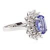 Image 2 : 14KT White Gold 1.56 ctw Tanzanite and Diamond Ring