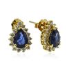 Image 2 : 18KT Yellow Gold 2.46 ctw Sapphire and Diamond Earrings