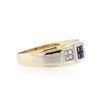 Image 2 : 14KT Two-Tone Gold 0.40 ctw Sapphire and Diamond Ring