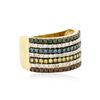 Image 2 : 14KT Yellow Gold 1.36 ctw Multicolor Diamond Ring